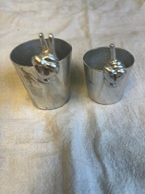 Vintage Silver Metal Shot Cups - 1 finger or 2